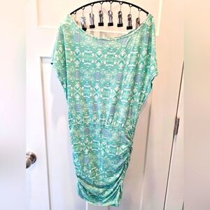 Victoria’s Secret Green Ruched Casual Dress XS Cotton Modal